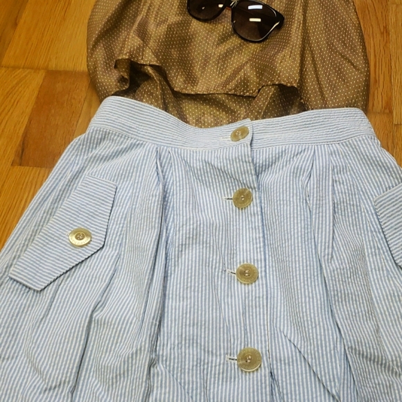 EUC United Bamboo Seersucker Skirt Sz4 - Picture 2 of 3